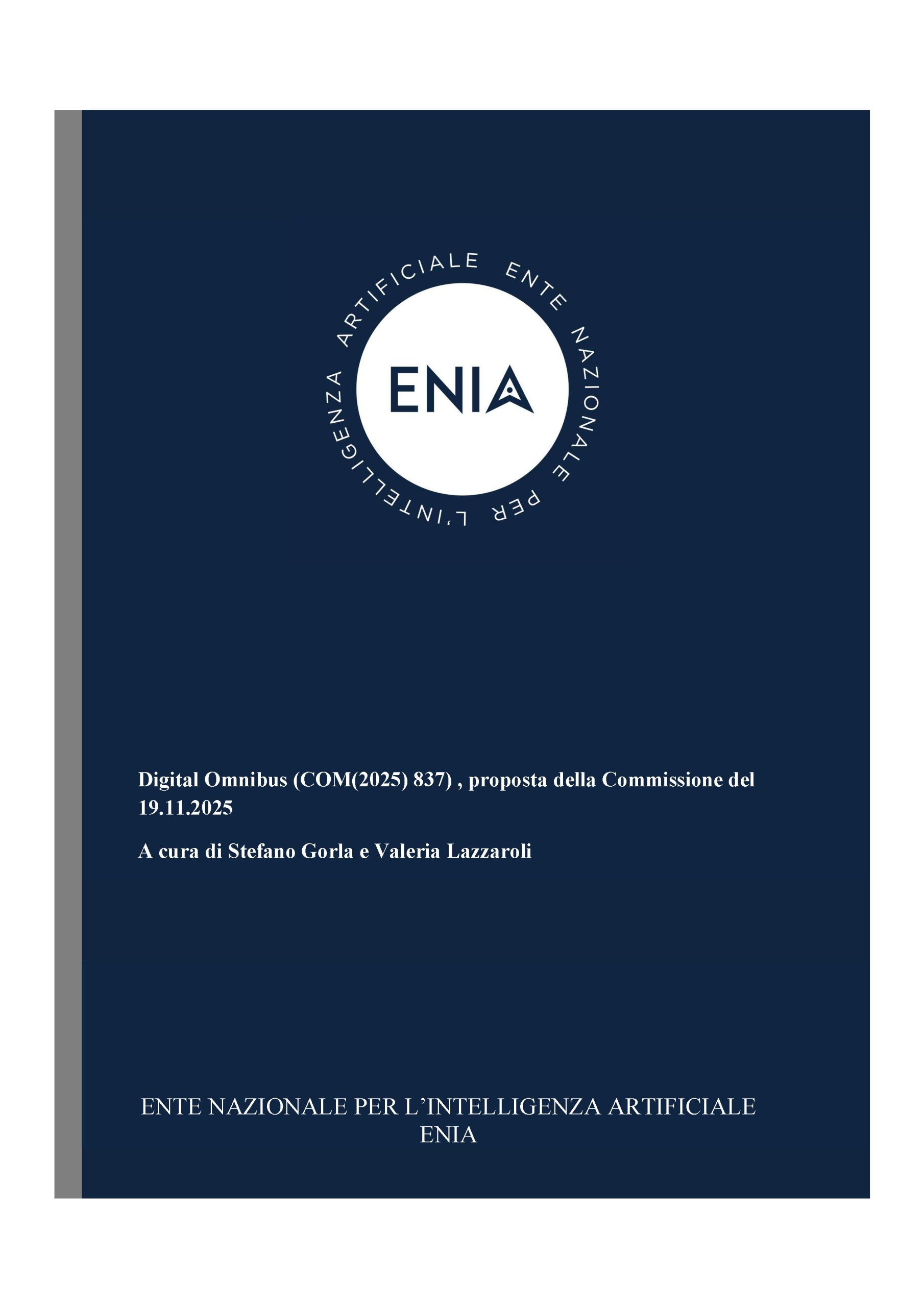 Digital Omnibus (COM(2025) 837), proposta della Commissione del 19.11.2025